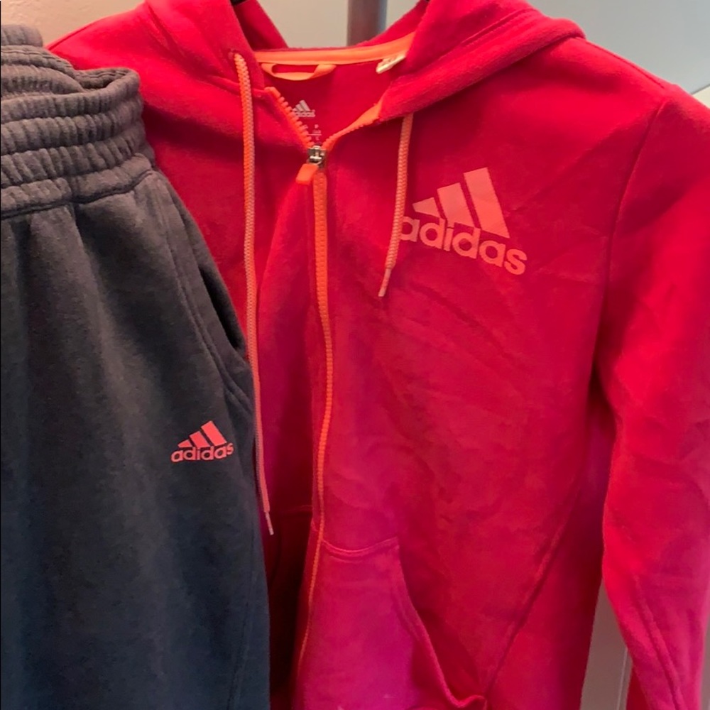 Adidas Sweats and Hoodie Jacket Set, Size small